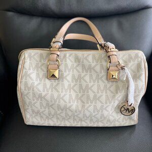Michael Kors Grayson Large White Satchel